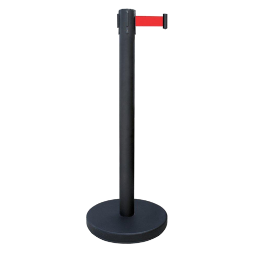 POTEAU NOIR A SANGLE ROUGE